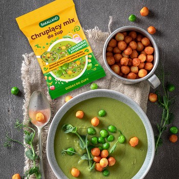 Bakalland, Chrupiący mix do zup z groszkiem ptysiowym, 75 g