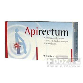 Apirectum, czopki doodbytnicze z kwasem hialuronowym i propolisem, 10 szt