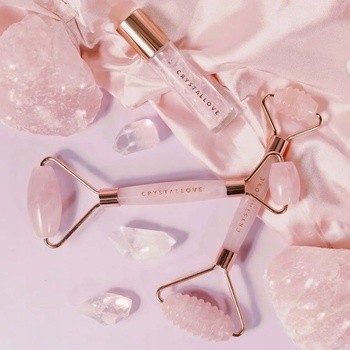 Crystallove, masażer do twarzy z kwarcu różowego, 1 szt.