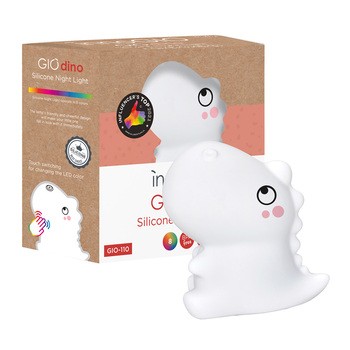 InnoGIO, Silikonowa lampka nocna dla dzieci dinozaur GIOdino, 1 szt.
