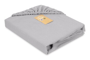 Babymatex, prześcieradło muślinowe z gumą 60x120 cm, szary, 1 szt.