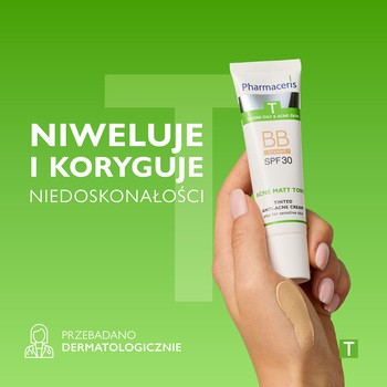 Pharmaceris T Acne Matt Tone, krem BB przeciwtrądzikowy, 01 light, 30 ml