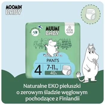 Muumi Baby Pants, pieluchomajtki, 4 (7-11 kg), 40 szt.