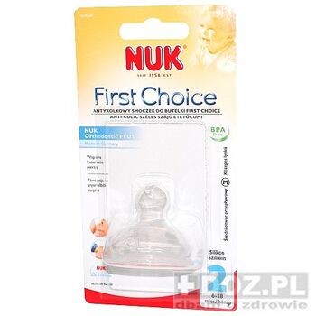 Nuk First Choice, silikonowy smoczek na butelkę, M, 6-18 m, 1 szt.