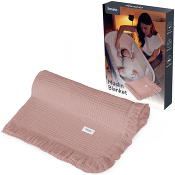 Lionelo Muslin Blanket, niemowlęcy kocyk muślinowy, Dusty Pink, 1 szt.