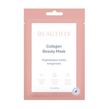 Beautifly Collagen Beauty Mask, wygładzająca maska kolagenowa w płachcie, 1 szt.