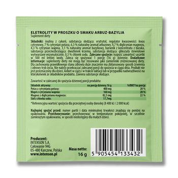 Intenson Elektrolity, proszek, smak arbuz-bazylia, 16 g