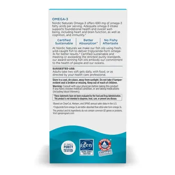 Nordic Naturals Omega-3 690 mg, kapsułki, smak cytrynowy, 120 szt.