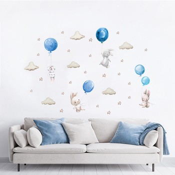 Sipo, Naklejki na ścianę dla dzieci, Niebieskie balony, 1 szt.