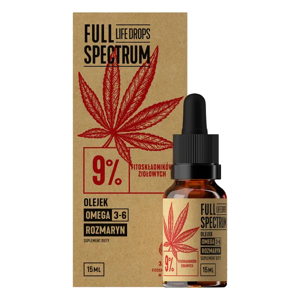 Конопляное масло Full Spectrum Life Drops 9% CBG, 15 мл