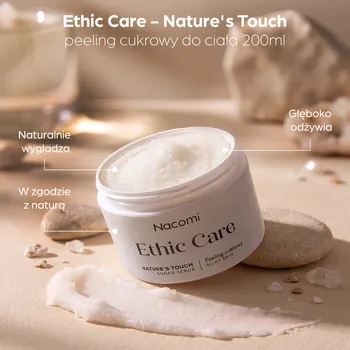 Nacomi Ethic Care Nature's Touch, peeling cukrowy, 200 ml