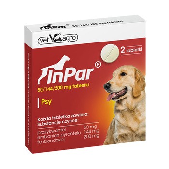 InPar 50/144/200 mg, tabletki dla psów, 2 szt.