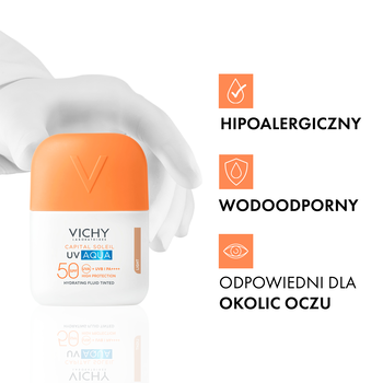 Vichy Capital Soleil, nawilżający fluid koloryzujący SPF50 PA+++, 50 ml