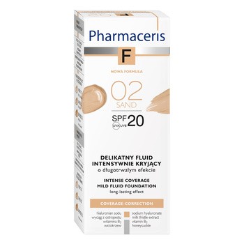Pharmaceris F, delikatny fluid intensywnie kryjący, Sand 02, SPF 20, 30 ml