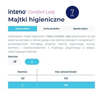Inteno Comfort Lady, majtki higieniczne, rozmiar M, 7 szt.