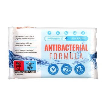 Antibacterial Formula, chusteczki oczyszczające z płynem antybakteryjnym, 28 szt.