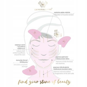 Crystallove, płytka do masażu twarzy gua sha z jadeitu, 1 szt.