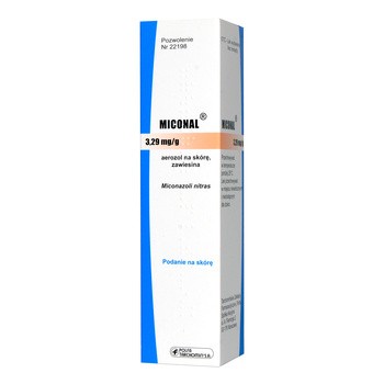 Miconal, 3,29 mg/g, aerozol na skórę, 39,5 g