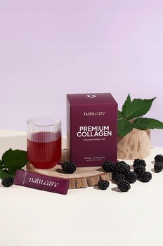 Natu Care Premium Collagen 5000 mg, saszetki z proszkiem, smak jeżyna, 30 szt.