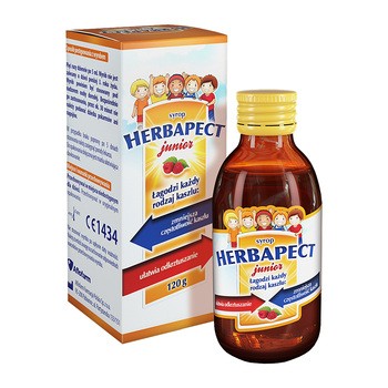 Herbapect Junior, syrop, smak malinowy, 120 g