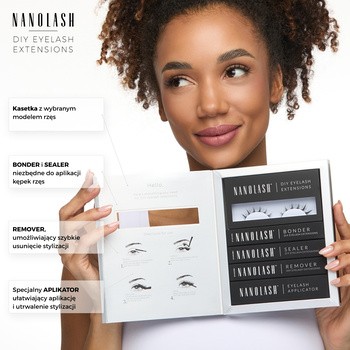 Nanolash DIY Eyelash Extensions Starter Kit, zestaw startowy do aplikacji sztucznych rzęs, Divine, 1 szt.