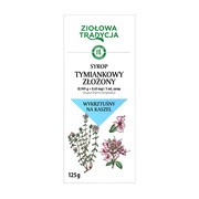 Ziołowa Tradycja Syrop tymiankowy złożony, (0,945 g + 0,63 mg)/5 ml, syrop, 125g https://azcdn.doz.pl/image/d/product/e6c027fb-scale-180x180.png