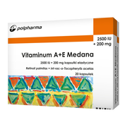 Vitaminum A+E Medana, 2500 j.m.A + 200 mg E, kapsułki,  20 szt.