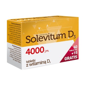 Solevitum D3 4000, tabletki powlekane, 75 szt. (60 szt. + 15 szt.)