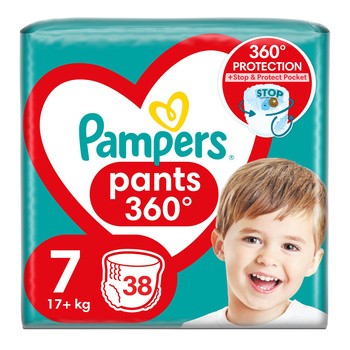 Pampers Pants 7 (17+ kg), pieluchomajtki jednorazowe, 38 szt.