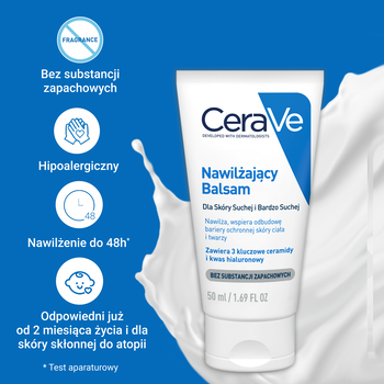 CeraVe, balsam nawilżający do ciała i twarzy dla skóry suchej i bardzo suchej, 50 g