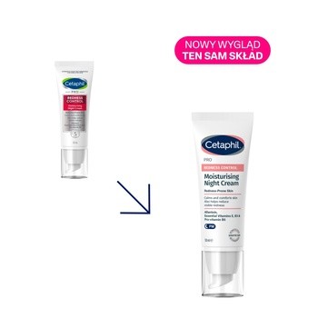 Cetaphil Pro Redness Control, krem nawilżający na noc, 50 ml