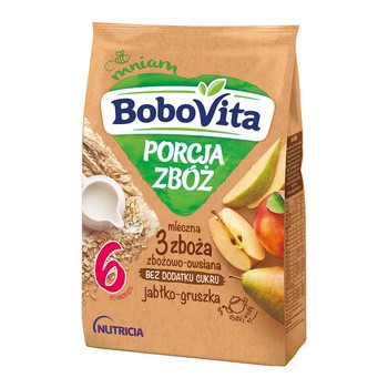 BoboVita Porcja Zbóż, kaszka mleczna, gruszkowa, 3 zboża-żytnia, 210 g