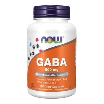 Now Foods GABA 500 mg z witaminą B6, kapsułki, 200 szt.