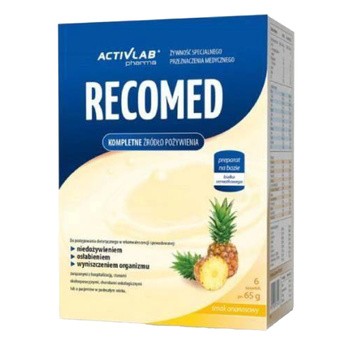RecoMed Drink, saszetki z proszkiem, smak ananasowy, 6 szt. x 65 g