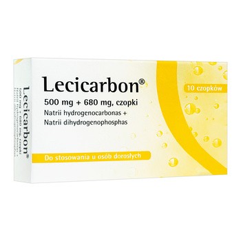 Lecicarbon, 500 mg + 680 mg, czopki, 10 szt.