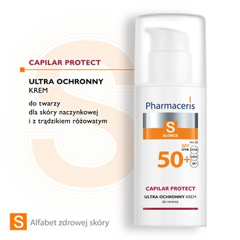 Pharmaceris S Capilar Protect, krem ochronny dla skóry naczynkowej i z trądzikiem różowatym SPF 50+, 50 ml