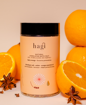 Hagi Korzenna Pomarańcza, sól do kąpieli z solą himalajską, 480 g