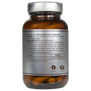 Pureline Nutrition Niacyna (witamina B3) 500 mg, kapsułki, 60 szt.