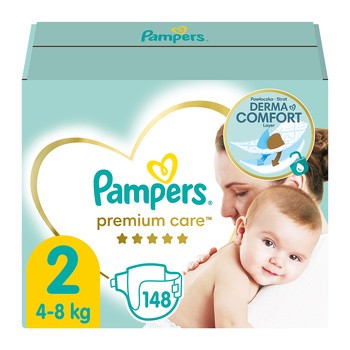 Pampers Premium Care 2 (4−8 kg), pieluszki jednorazowe, 148 szt.