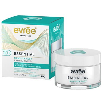 Evree Essential, nawilżający krem do twarzy 20+, skóra sucha/normalna, 50 ml