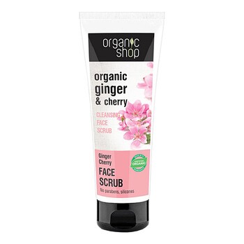 Organic Shop, scrub do twarzy, oczyszczający, imbir i wiśnia, 75 ml