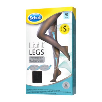 Scholl Light Legs, rajstopy uciskowe, cienkie, rozmiar S, czarne