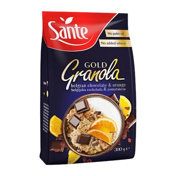 SANTE Granola gold, czekolada-pomarańcza, 300 g