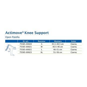 Actimove SE Knee Support, orteza stawu kolanowego z odsłoniętą rzepką, rozmiar L, 1 szt.