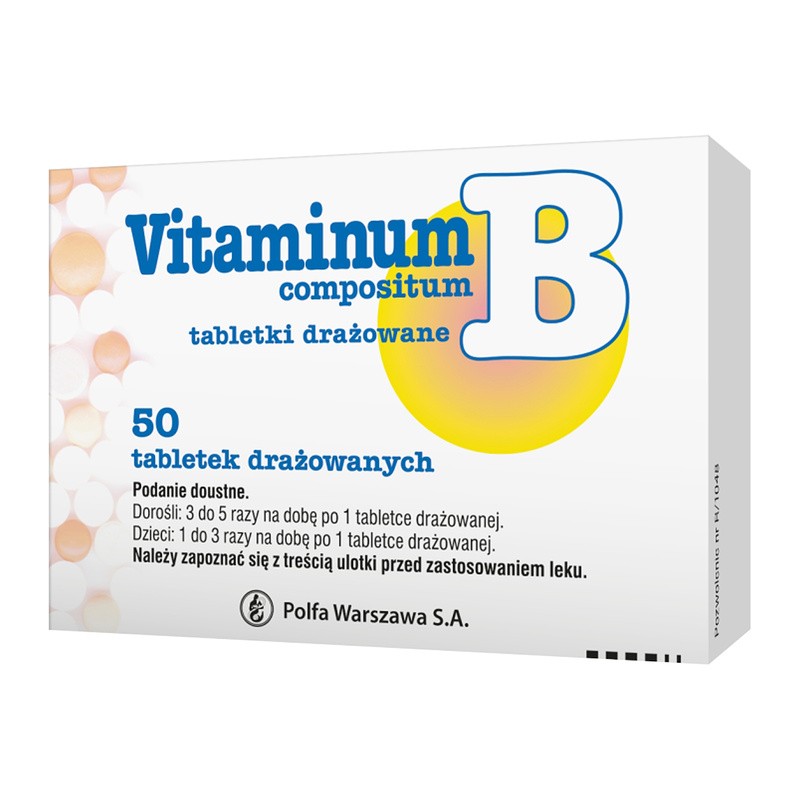 Vitaminum B Compositum, Tabletki Drażowane, 50 Szt.