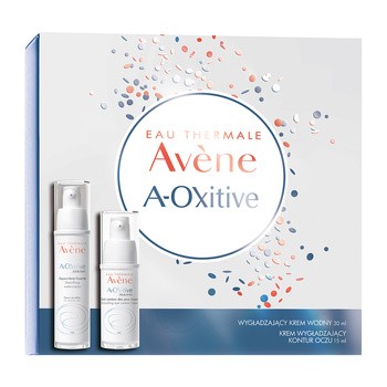 Zestaw Promocyjny Avene Eau Thermale A-Oxitive, wygładzający krem wodny, 30 ml + krem wygładzający kontur oczu, 15 ml